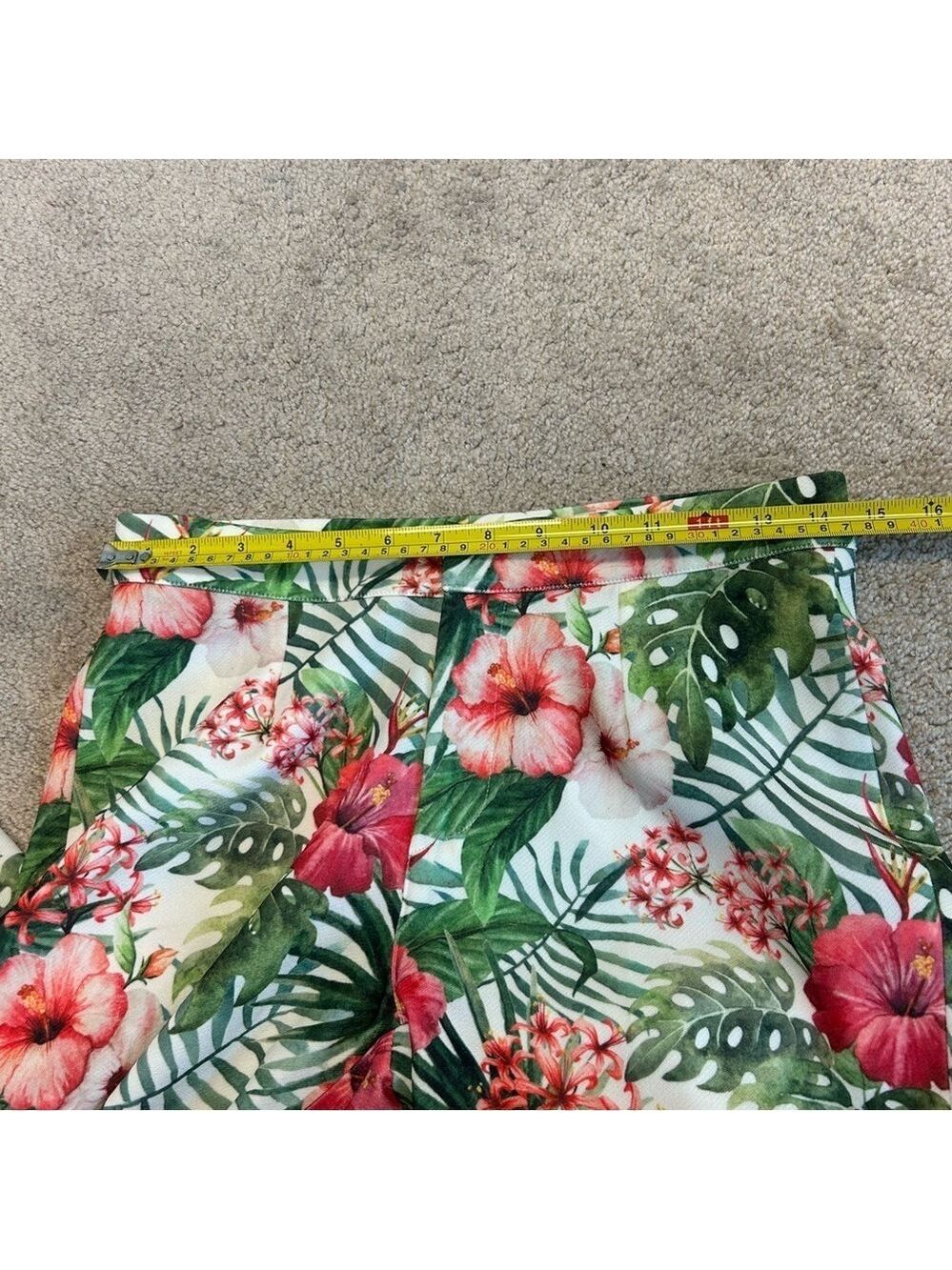 Sacoor Brothers pink green floral flower tropical ankle pants Sz 38 NWT - Picture 8 of 12